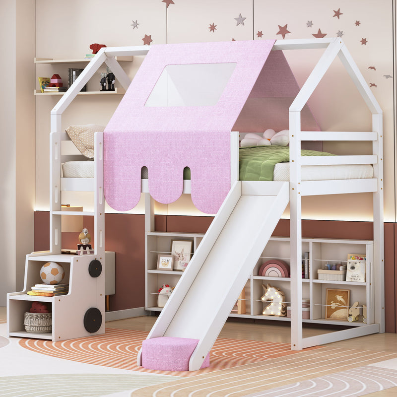 Loft Bed With House Shaped Frame And Tent - R&R Furniture Gallery (Fountain Valley, CA)