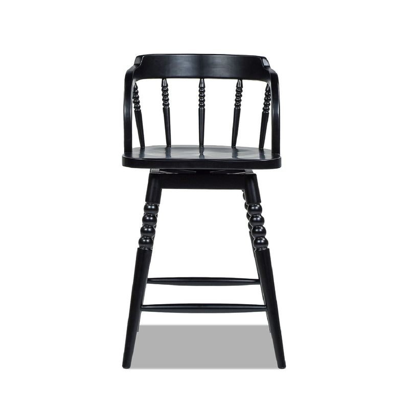 Breda - Turned Bubble Spindle Low Back Counter Stool - Black - R&R Furniture Gallery (Fountain Valley, CA)