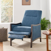 Contemporary fabric upholstered Noble House Drury pushback recliner with plush cushioning and modern design, shown in a living room setting.