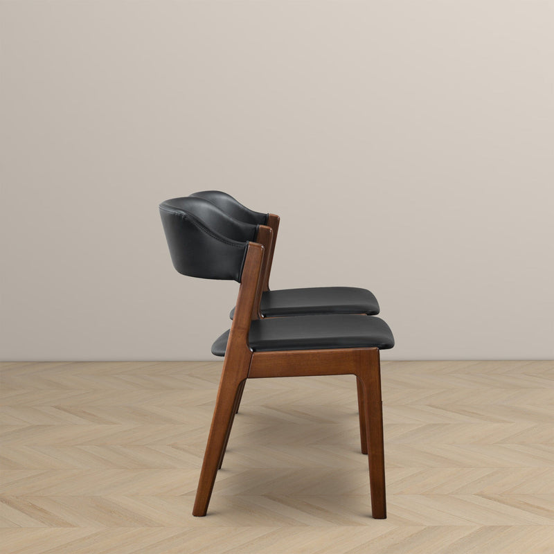 Enzo - Dining Chair (Set of 2) - Black / Brown - R&R Furniture Gallery (Fountain Valley, CA)