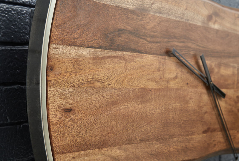 Panchali - Wall Clock - Brown / Silver Finish - R&R Furniture Gallery (Fountain Valley, CA)