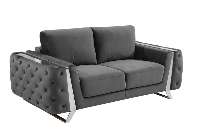 1051 - Contemporary Velvet Loveseat - R&R Furniture Gallery (Fountain Valley, CA)
