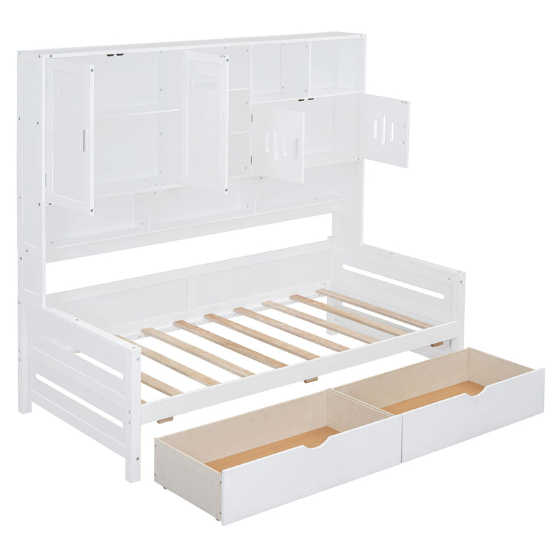 Daybed With All-In-One Cabinet And Shelf - R&R Furniture Gallery (Fountain Valley, CA)