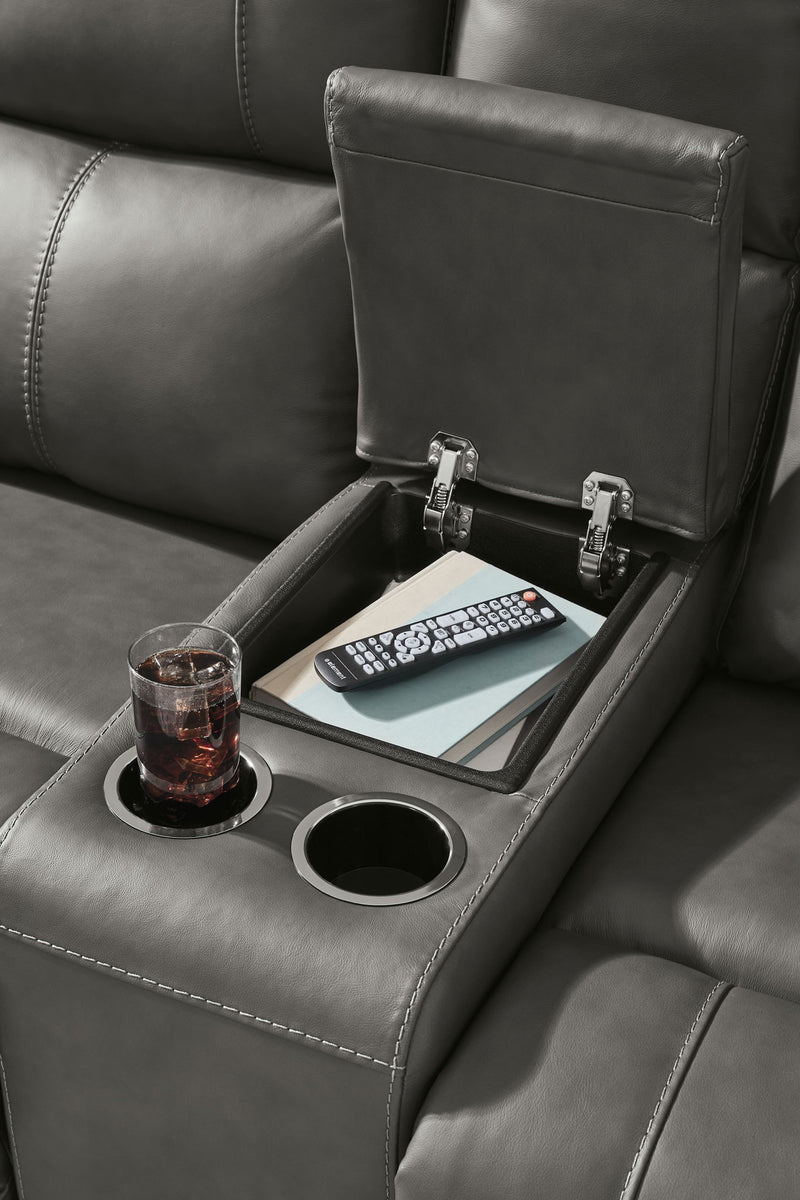 Bleckley - Power Reclining Loveseat With Console / Adjustable Headrest - R&R Furniture Gallery (Fountain Valley, CA)
