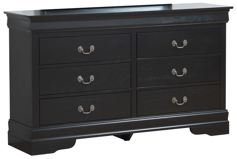 Elegant black traditional dresser by Glory Furniture with multiple drawers and classic design for bedroom storage.