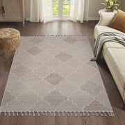 Guros - 6' X 9' Trellis Indoor / Outdoor Area Rug - Cream - R&R Furniture Gallery (Fountain Valley, CA)
