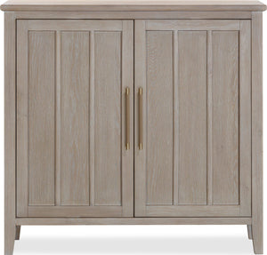 Camden Two Door Two Drawer Bar Cabinet with Stemware Rack and Wine Rack in Chai