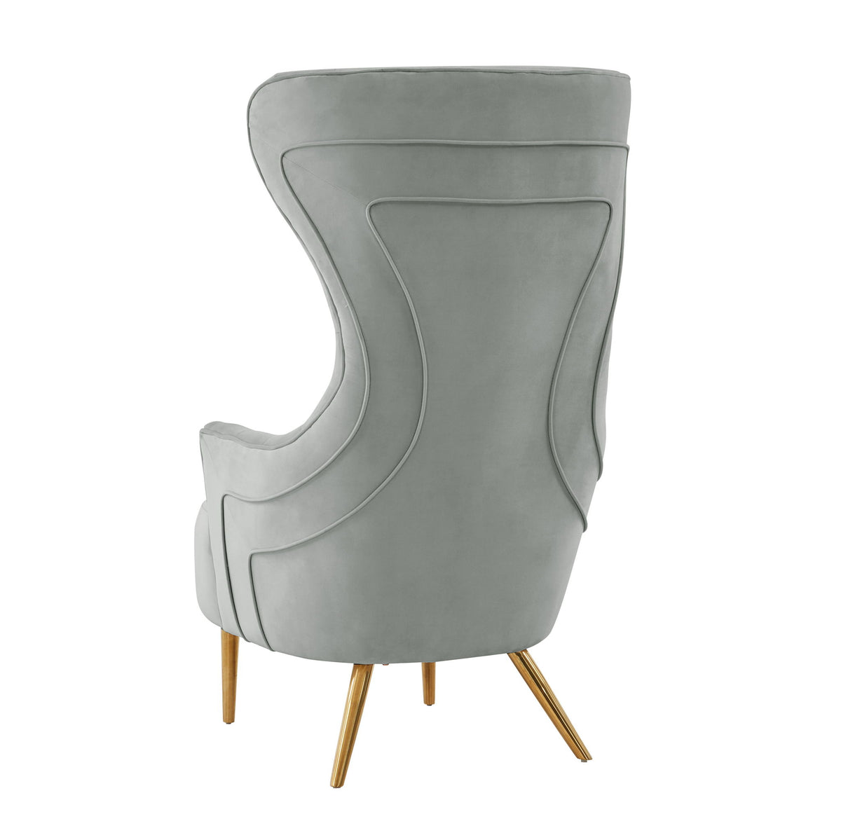TOV Furniture Jezebel velvet wingback chair with high back and plush upholstery, stylish and comfortable for living room seating.