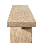 Jennifer Taylor Home Calder console table in natural wood finish, featuring a sleek design and sturdy construction.