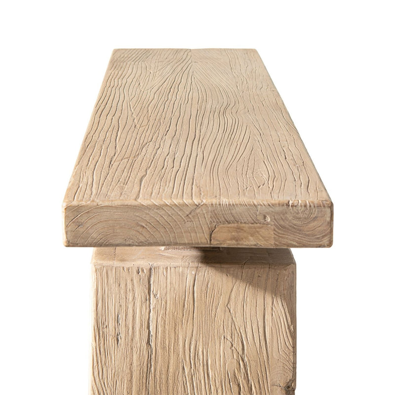 Jennifer Taylor Home Calder console table in natural wood finish, featuring a sleek design and sturdy construction.