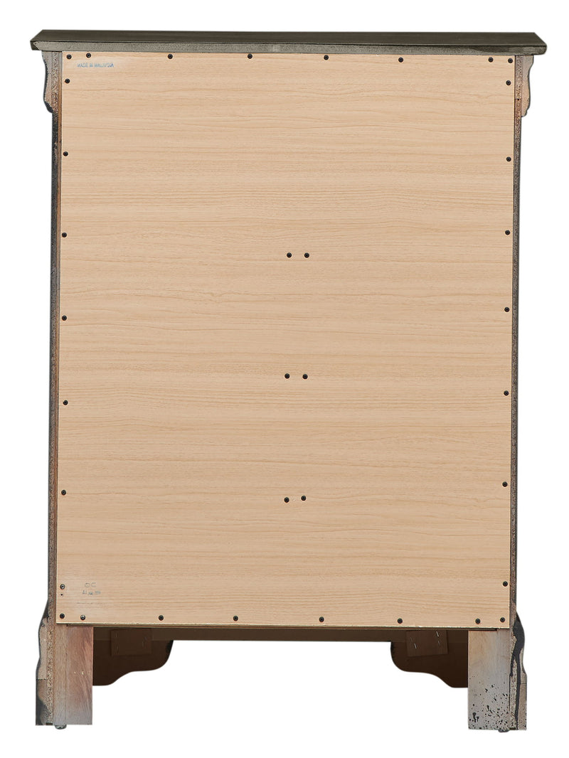 Elegant traditional style storage chest by Glory Furniture, accent chest with ornate wood carvings and rich finish.