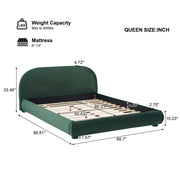 Upholstered Simple Modern Bedroom Bed With Curved Headboard - R&R Furniture Gallery (Fountain Valley, CA)