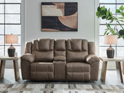 Lowilla - Double Reclining Loveseat With Console - Driftwood - R&R Furniture Gallery (Fountain Valley, CA)