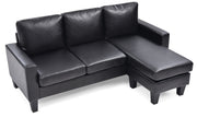 Glory Furniture Jenna stationary sectional sofa with chaise, upholstered in neutral fabric, showcasing a modern living room setup.