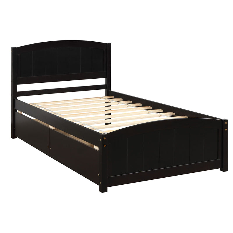 Platform Bed & Headboard, Footboard And Wood Slat Support - R&R Furniture Gallery (Fountain Valley, CA)