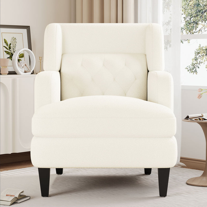 Upholstered Accent Chair Tufted Armchair For Living Room And Bedroom - R&R Furniture Gallery (Fountain Valley, CA)