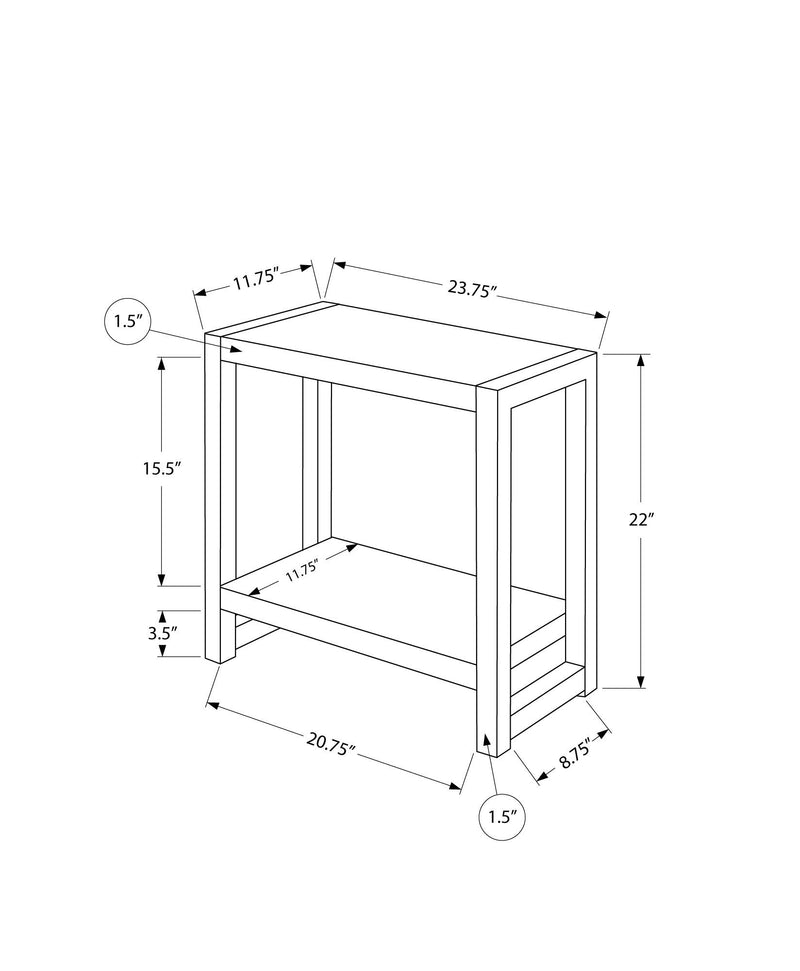 Accent Side Table, Narrow, Small, 2 Tier, Contemporary And Modern - R&R Furniture Gallery (Fountain Valley, CA)