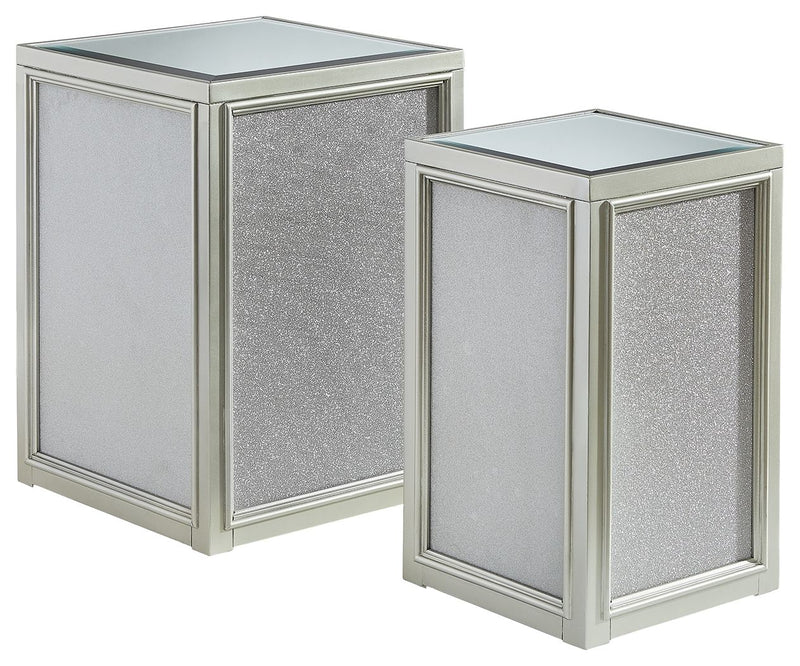 Traleena - Nesting End Tables (Set of 2) - Silver Finish - R&R Furniture Gallery (Fountain Valley, CA)