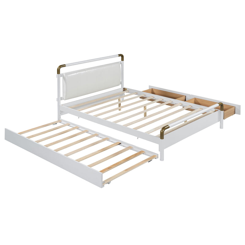 Storage Platform Bed, With 2 Big Drawers, Trundle - R&R Furniture Gallery (Fountain Valley, CA)