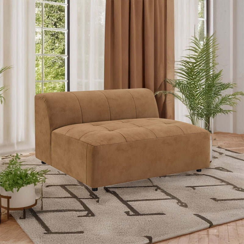 Zoey - Modular - Armless Chair - Chocolate Suede - R&R Furniture Gallery (Fountain Valley, CA)