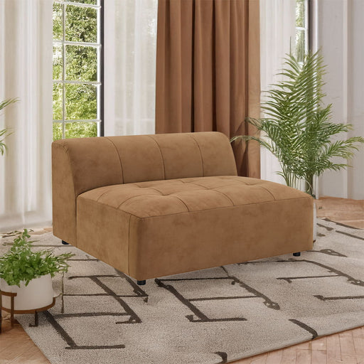 Zoey - Modular - Armless Chair - Chocolate Suede - R&R Furniture Gallery (Fountain Valley, CA)