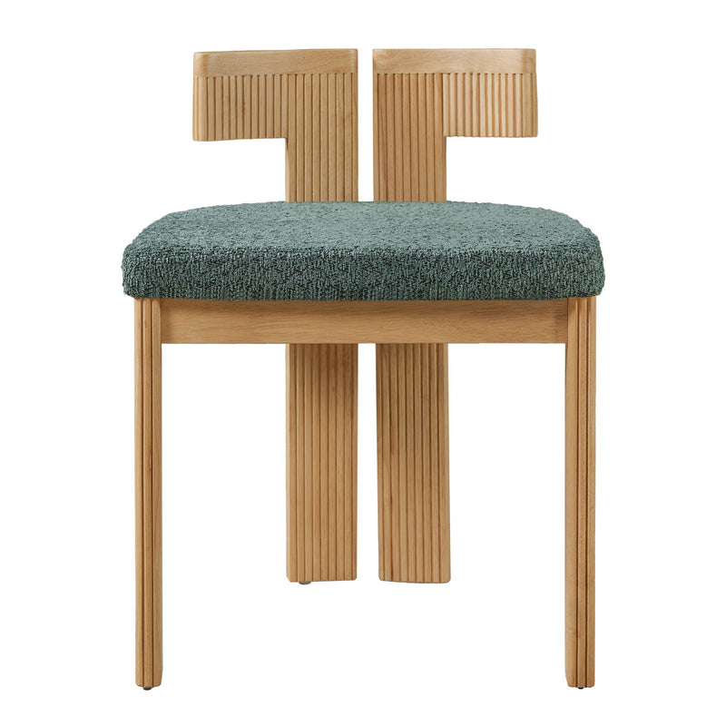 Set of two Noble House indoor dining chairs with wooden legs and upholstered seats, perfect for modern kitchen or dining room.