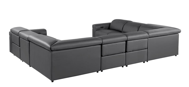 1126 - 8-Piece U-Shaped Sectional Sofa In With 4 Power Recliners & Power Headrests