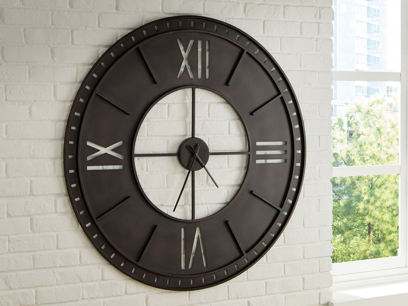Lytle - Wall Clock - Antique Brown - R&R Furniture Gallery (Fountain Valley, CA)