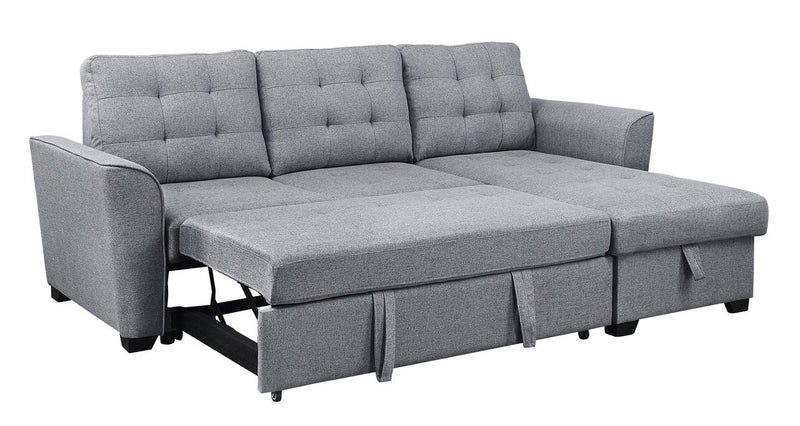 Avery - Sleeper Sectional Sofa With Reversible Storage Chaise - Light Gray - R&R Furniture Gallery (Fountain Valley, CA)