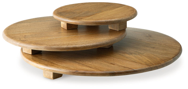 Kaidler - Tray Set (Set of 3) - Brown - R&R Furniture Gallery (Fountain Valley, CA)