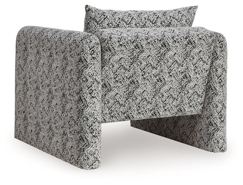Kenbell - Accent Chair - Black / White - R&R Furniture Gallery (Fountain Valley, CA)