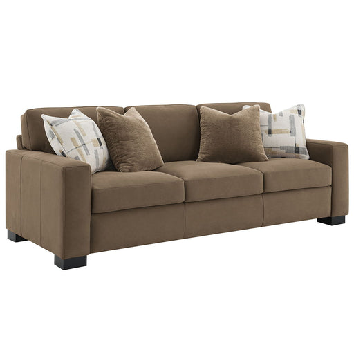 Darya - Sofa With 4 Pillows - Brown Suede Fabric - R&R Furniture Gallery (Fountain Valley, CA)
