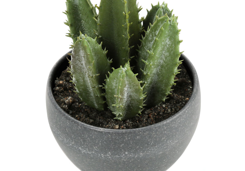 Set of three artificial succulent plants from 8th Street, featuring realistic green, textured leaves in small decorative pots.