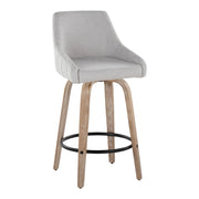 Lumi Source Hannah set of 2 transitional fixed height counter stools with swivel, round footrest, and modern design.