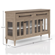 Power Ready - Buffet With Glass Cabinet Doors - Sand - R&R Furniture Gallery (Fountain Valley, CA)