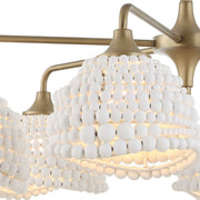 Uttermost Biddeford 6-light beaded pendant light in white with hanging beads, modern pendant lighting fixture.