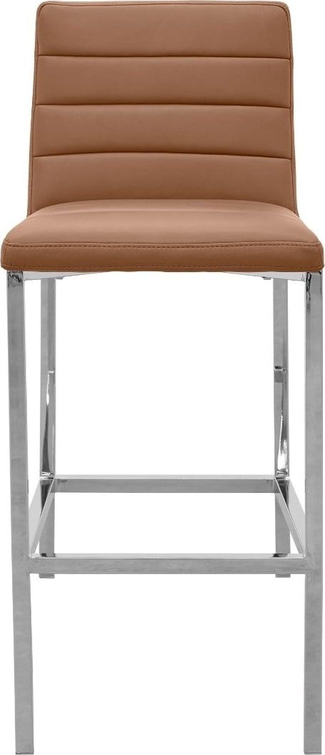 Amalfi Metal Back Bar Stool in Cognac Leather