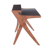 Lumi Source Archer contemporary lift top desk in walnut and gray wood finish, featuring a spacious work surface and modern design.