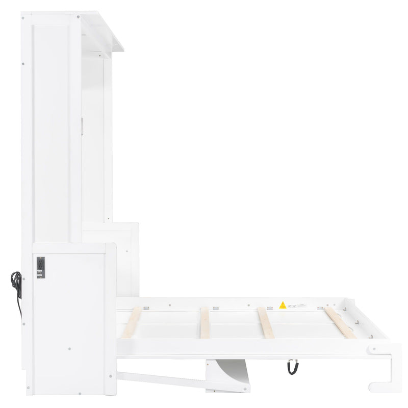 Murphy Bed With Desk, LED Lights & USB Charging Station - R&R Furniture Gallery (Fountain Valley, CA)