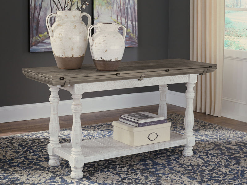 Havalance - Flip Top Sofa Table - Gray / White - R&R Furniture Gallery (Fountain Valley, CA)