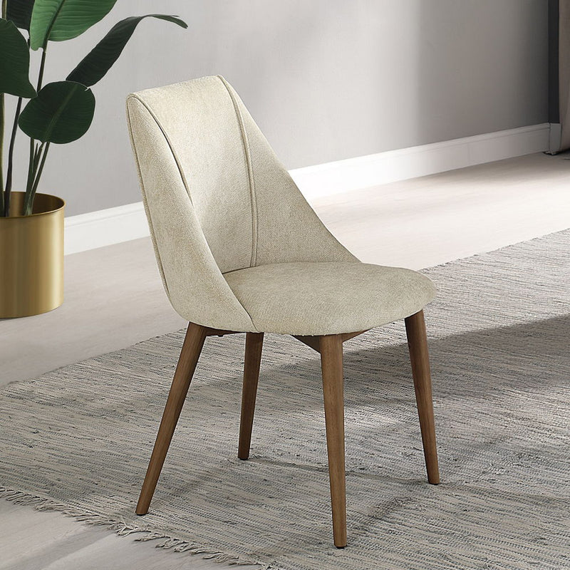 Willene - Side Chair (Set of 2) - Beige Fabric & Walnut - R&R Furniture Gallery (Fountain Valley, CA)