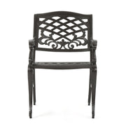 Luminea - Outdoor Aluminum Dining Chair With Scroll Design, Lattice Pattern And Cabriole Legs - Bronze - R&R Furniture Gallery (Fountain Valley, CA)