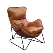 Thurshan - Accent Chair - Aperol Top Grain Leather & Black - R&R Furniture Gallery (Fountain Valley, CA)