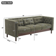 Noble House modern upholstered 3-seater sofa with tufted design, featuring plush cushions for a stylish living room.