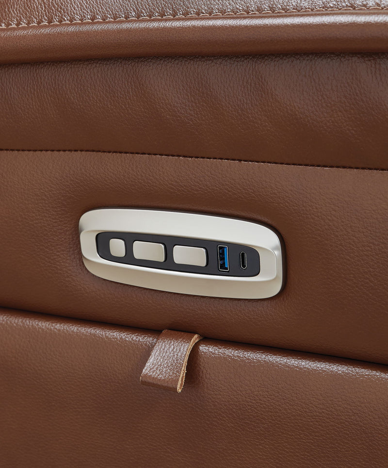Healy Pier - Power Reclining Sofa / Adj Headrest - Chocolate - R&R Furniture Gallery (Fountain Valley, CA)