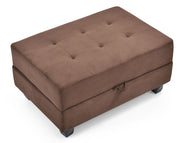 Contemporary upholstered storage ottoman by Glory Furniture with a sleek, stylish design and soft fabric upholstery.