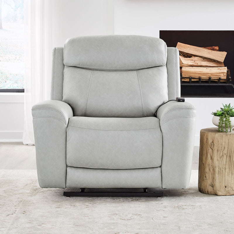 Parker Living Callahan power lift recliner with heat and massage, featuring plush upholstery and adjustable reclining positions.