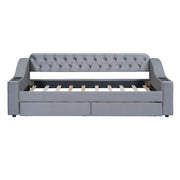 Upholstered Daybed With Storage Armrests And USB Port - R&R Furniture Gallery (Fountain Valley, CA)