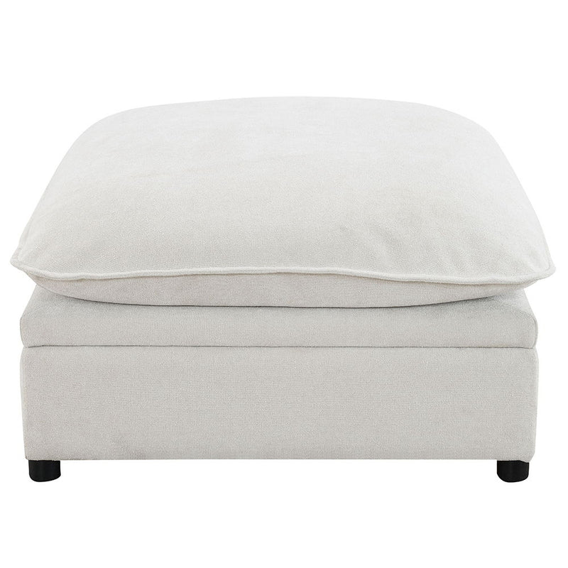 Marisa - Modular Ottoman With Storage - Beige Boucle - R&R Furniture Gallery (Fountain Valley, CA)
