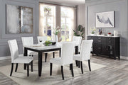 Hussein - Side Chair (Set of 2) - White Synthetic Leather & Black - R&R Furniture Gallery (Fountain Valley, CA)